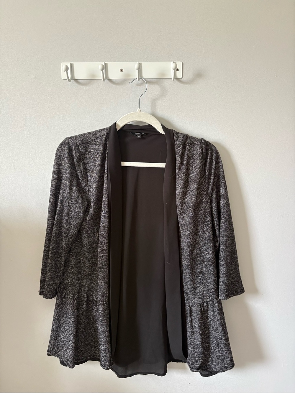 RW&CO. Black Heather Open-Front Women's Dress Jacket
